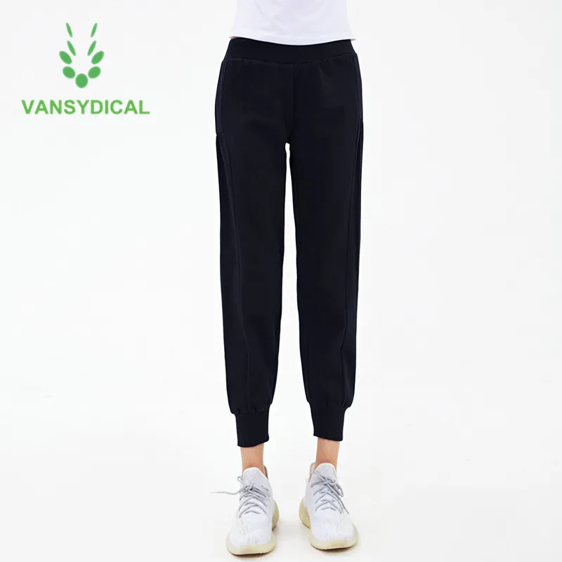 Vansydical осенне-зимние брюки для бега женские спортивные шаровары хлопковые из