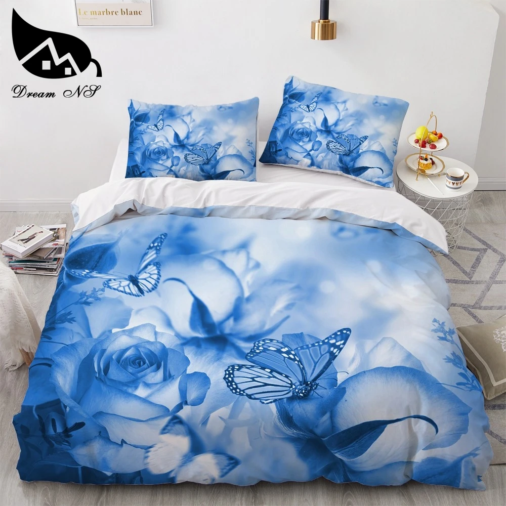 Dream NS 3D Red Rose Bedding Set Linen Flower Double Bed Sheet King Duvet Quilt Cover Bedclothes Pillowcase Home Textile Beauty | Дом и сад