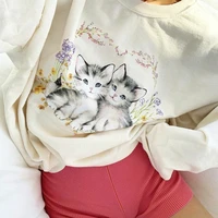 yiciya oversized hoodies women cute cat print hoodie tops aesthetics 90s streetwear loose pop female retro pullover sweatshirts