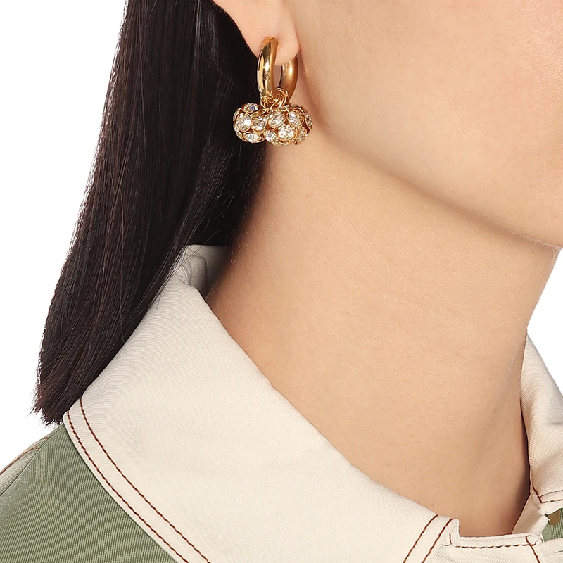 Женские серьги подвески из нержавеющей стали с бусинами и пресноводным