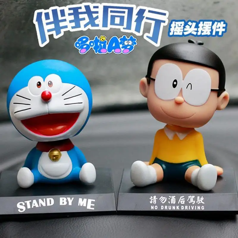 

Cartoon Doraemon Ornaments Car Shaking Head Doll Car Car Decoration Tinker Bell Cat Car Decoration Blue Fat Hand