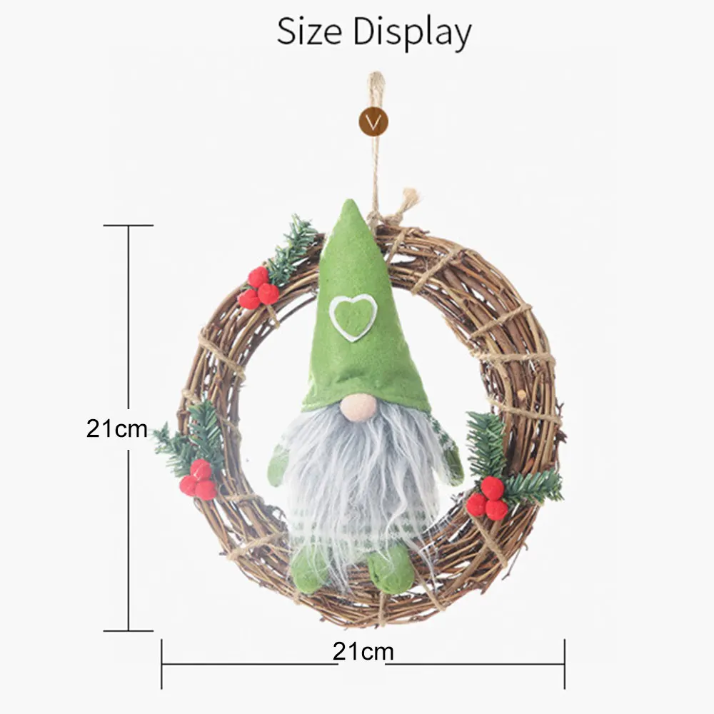 

2019 New Year Round Rattan Christmas Faceless Doll Christmas Decorations For Home Hanging Ornaments Xmas Pendant Children Gift