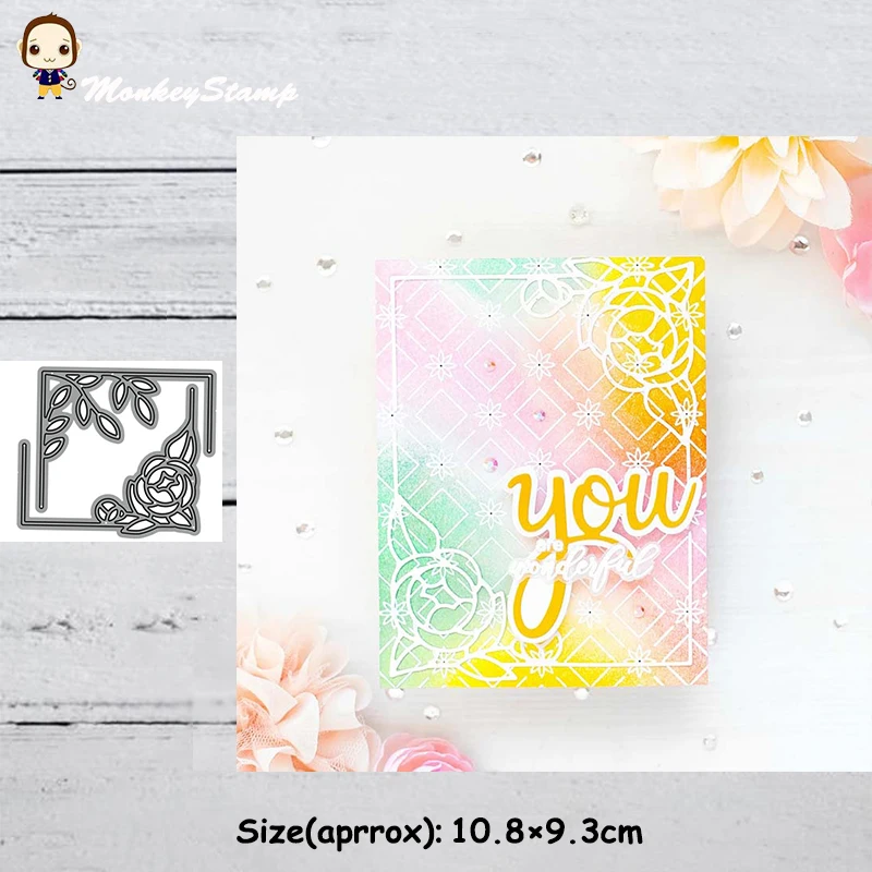 Обезьяна цветок и лист кружевные металлические трафареты для резки сделай сам