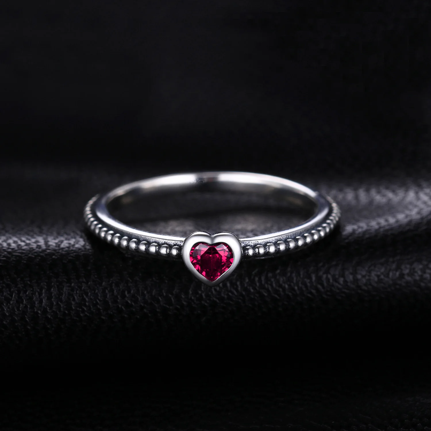 Jewelrypalace 925 стерлингов Серебряные кольца бесконечной любви сердце Красный