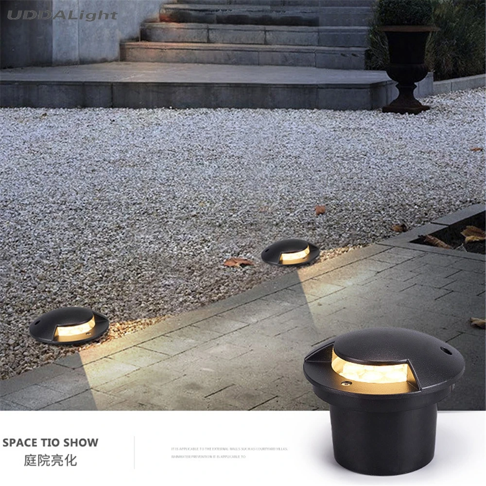 Лестничный светодиодный напольный 3 Вт подземный светильник 1 боковой ing Dia78 * H80mm