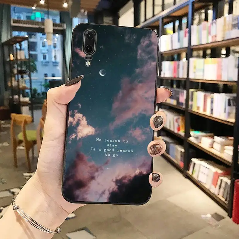 

Sky inspirational quotes text Phone Case For Huawei honor Mate P 10 20 30 40 Pro 10i 9 10 20 8 x Lite