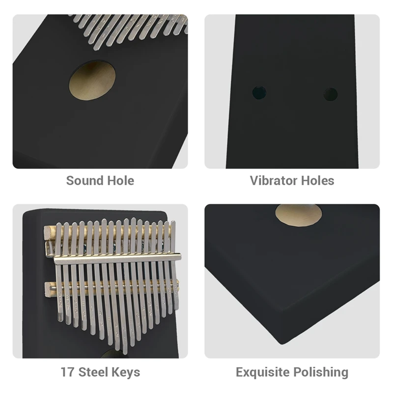 

Kalimba Thumb Piano 17 Keys Solid Wood for Music Lover, Beginners, Children