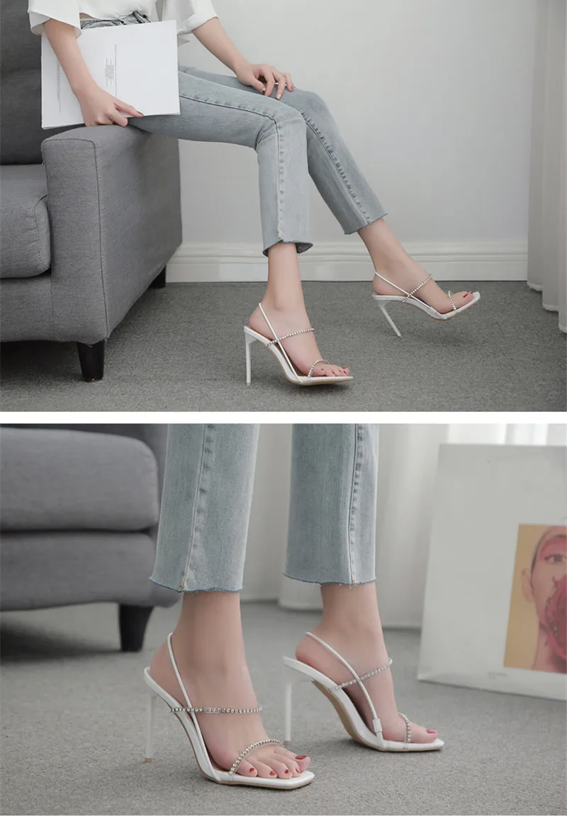 Clothing - Sexy Fashion Crystal Rhinestone Stiletto High Heels Sandals