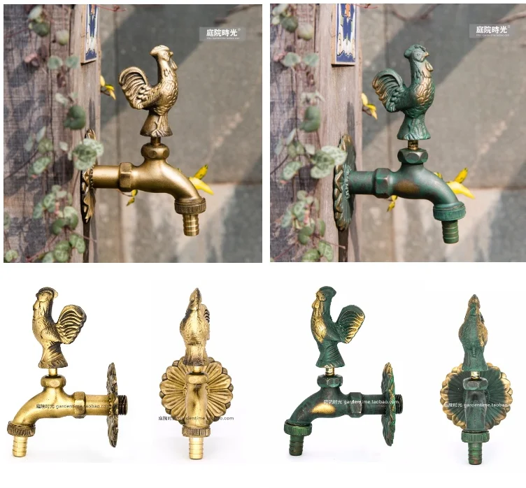 outdoor garden faucet animal shape Bibcock antique brass Fat cat tap for washing mop/Garden watering Animal faucet