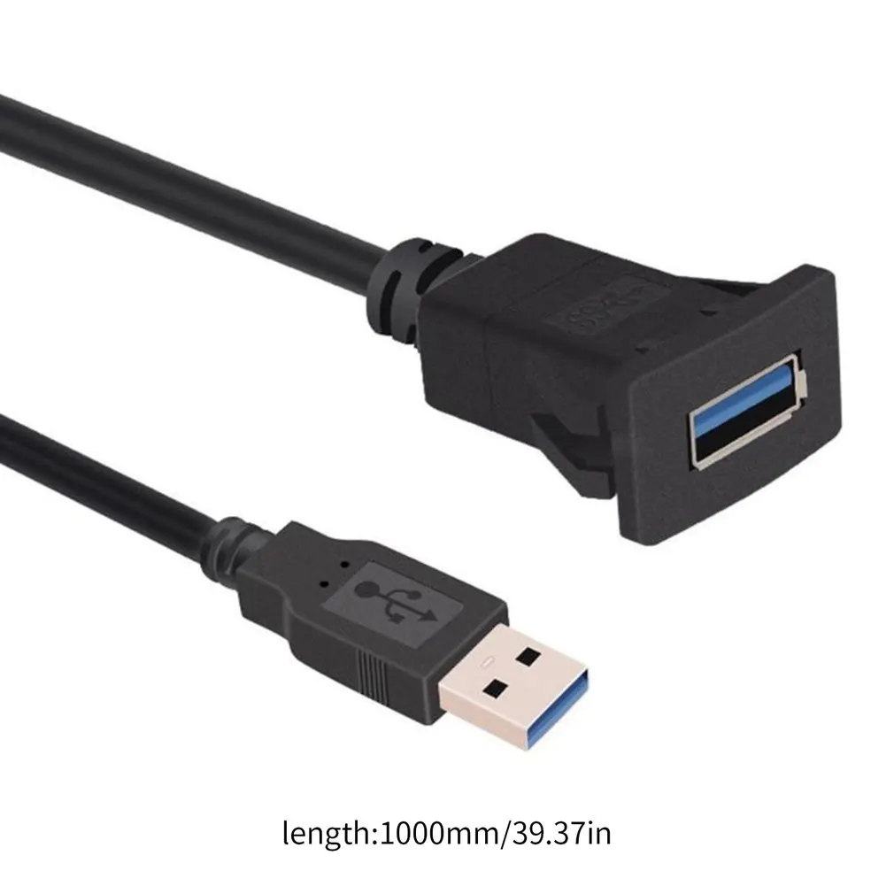 

New 1m3.3ft Single Port USB3.0 a Male to USB3.0 a Female Car Flush Mount Cable Van Dashboard Flush Mount Dual USB Socket