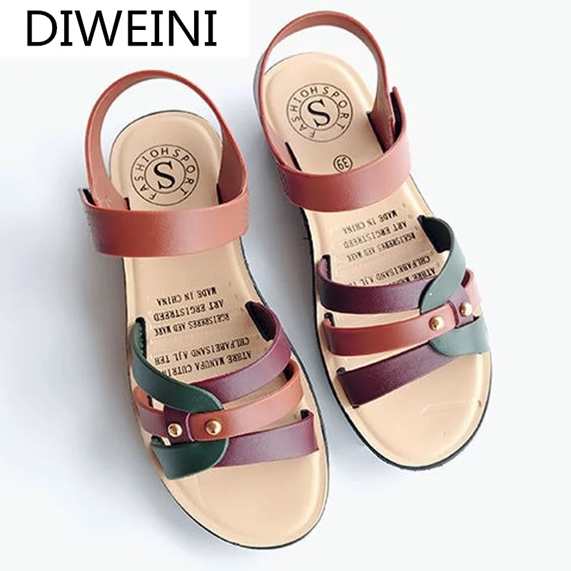 

Fashion Women's Shoes Cool Lightweight Flat Shoes Open Toe Comfortable Beach Shoes Summer Women's Color Matching Simple Sandals