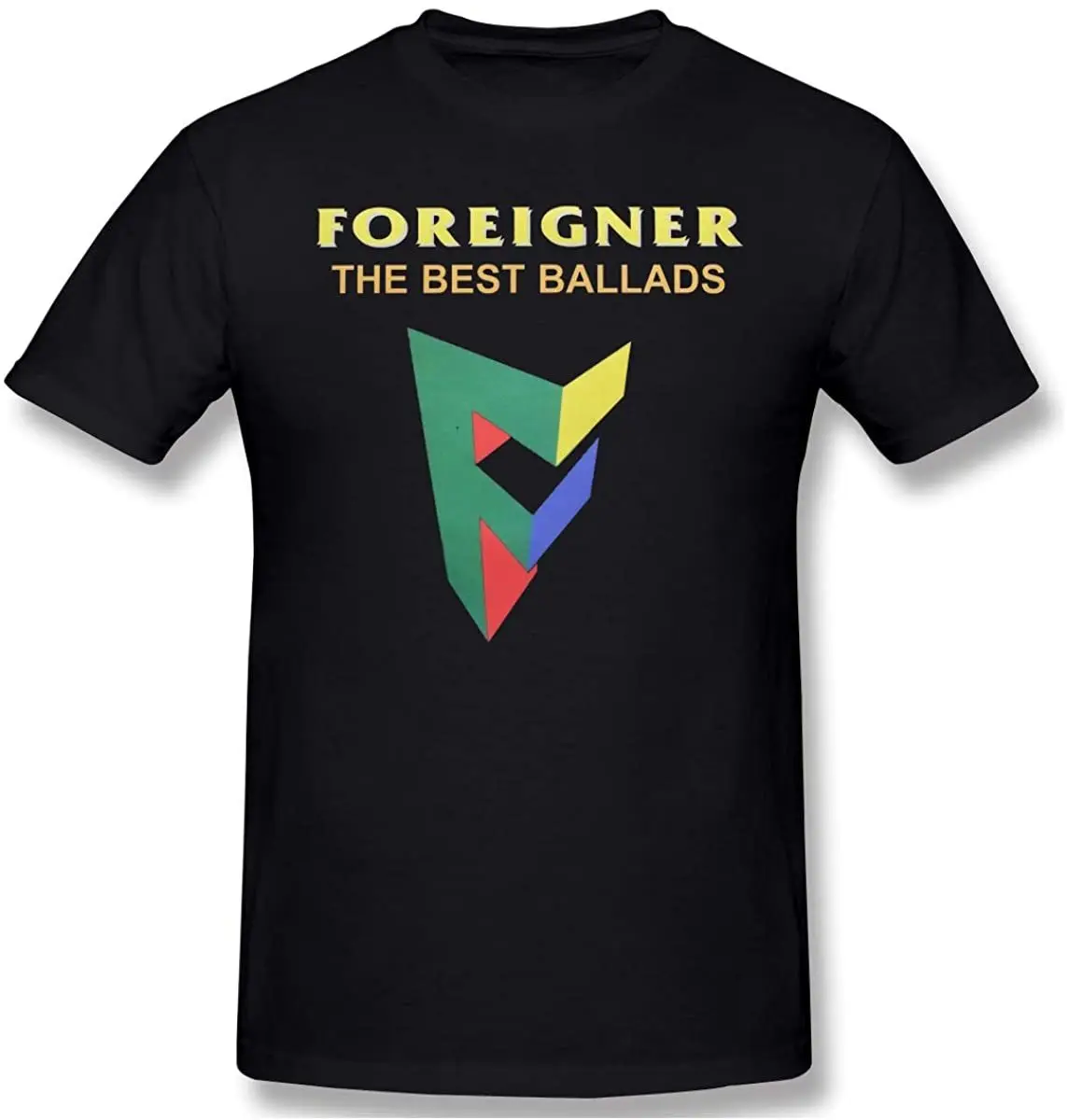 

Foreigner Man's Basic Cotton Short Sleeve T-Shirt Fashion Shirts Black Cool Tee Breathable Round Collar Tshirt Harajuku