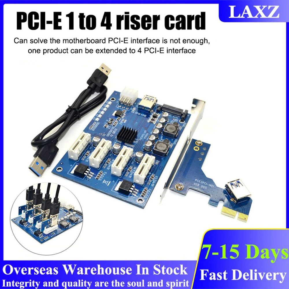 

Комплект расширения PCI-E X1-4PCI-E X16, с 1 до 4 портами, PCI Express, усилитель, концентратор, 6 контактов, Sata, USB, переходная карта, адаптер для майнинга