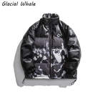 Пуховик GlacialWhale, мужская зимняя куртка, пальто, ветрозащитная негабаритная уличная одежда в стиле хип-хоп, водонепроницаемые мужские куртки в стиле пэчворк