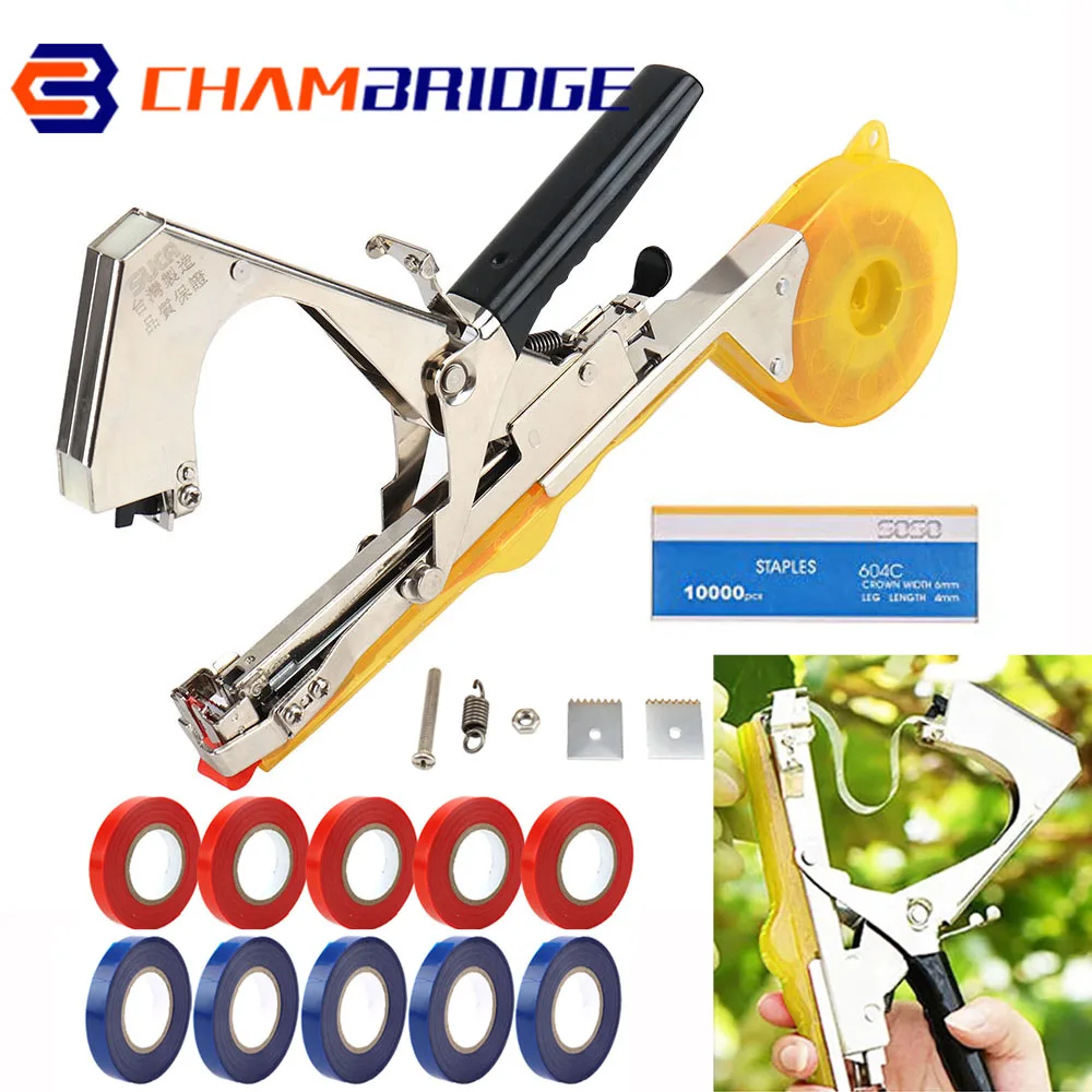 

Garden Tools Plant Tying Tapetool Vegetable Grass Tapener Tools Hand Tying Machine Minced Vegetable Tapes Home Garden