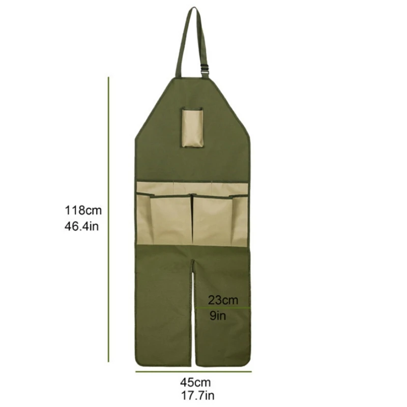 

118*45cm Oxford cloth garden multi-pocket extended leg guard apron
