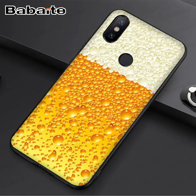 beer foam Black TPU Soft Phone Case Cover For redmi 7 5plus 5A 6pro 4X note5A note6pro note7 funda
