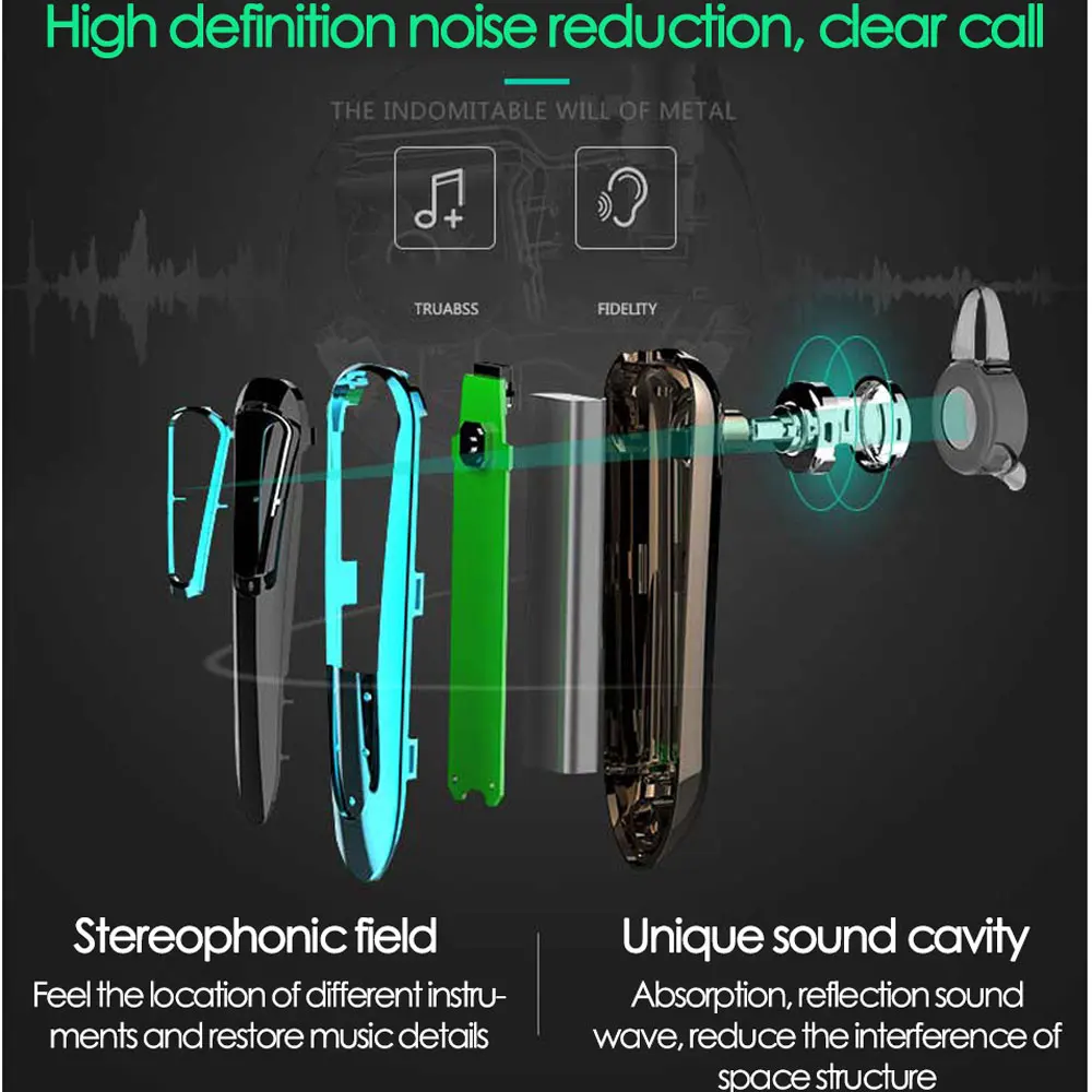 Беспроводная bluetooth гарнитура с новым аккумулятором большой емкости|Наушники и
