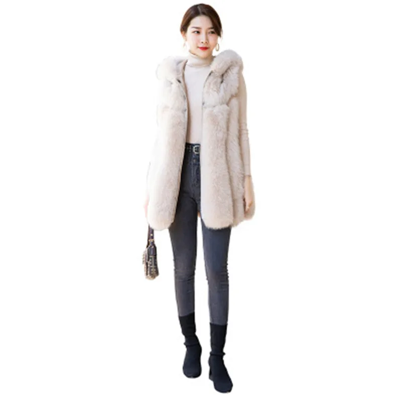 Hot sale women winter coat real fox fur vest natural fur gilet fashion clothing genuine fox fur coat fur jacket women clothing