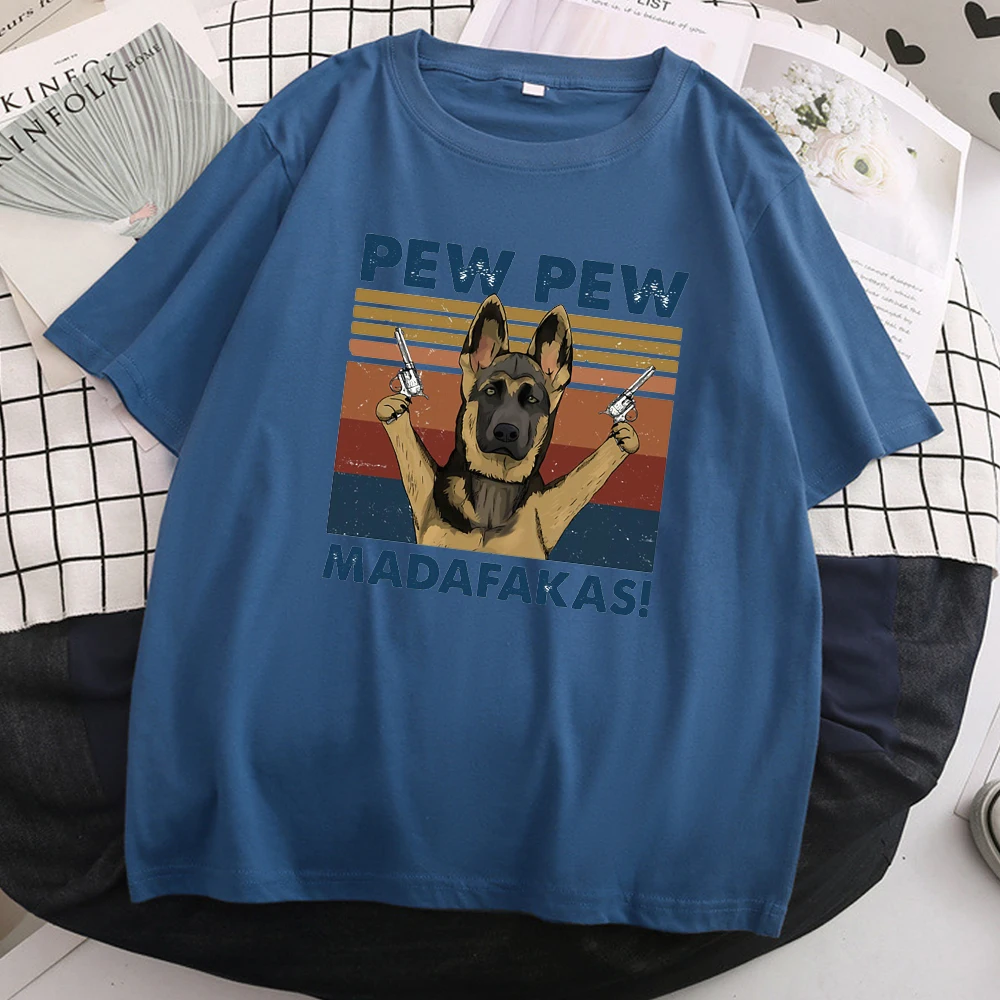

Забавная крутая женская футболка Pew Madafakas с принтом собаки, женские топы большого размера с коротким рукавом, Модные Винтажные футболки, пов...