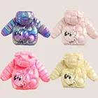 Зимнее пальто для мальчиков и девочек с изображением Микки Мауса из мультфильма Диснея, теплая осенняя одежда, куртки, повседневные пуховики для малышей, 2021