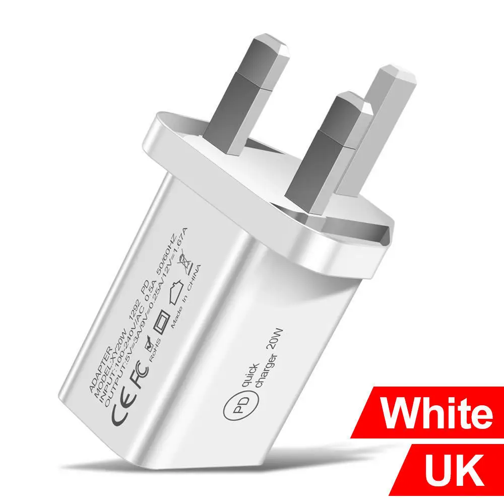 

Portable PD 20W USB-C Fast Charger Type-C Quick Adapter Plug Travel Connector Convertor For iPhone 12/11 Pro iPad