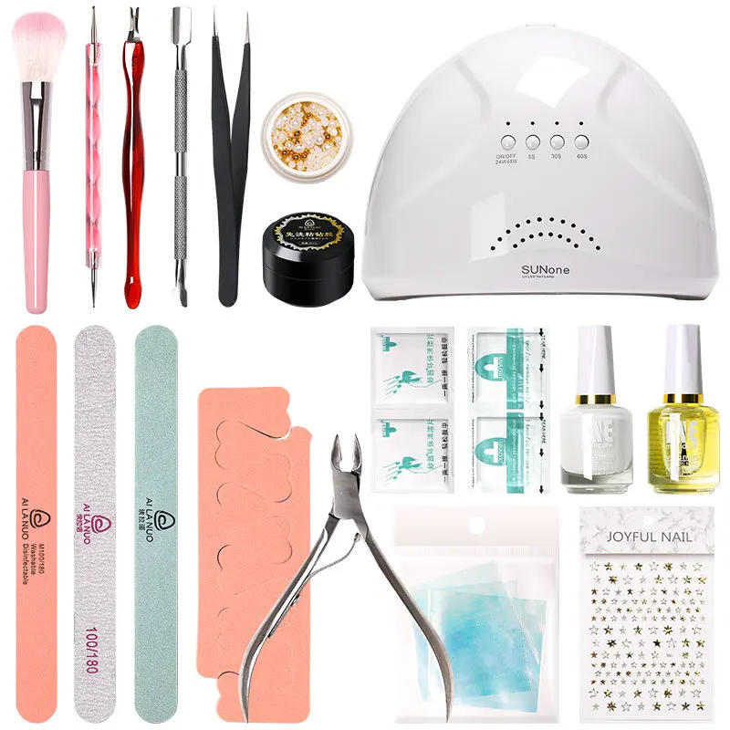 

Nail Set UV LED Lamp Dryer With 26/14 pcs Nail Gel Polish Kit Soak Off Manicure Tools Set Nail drill Nail Tools