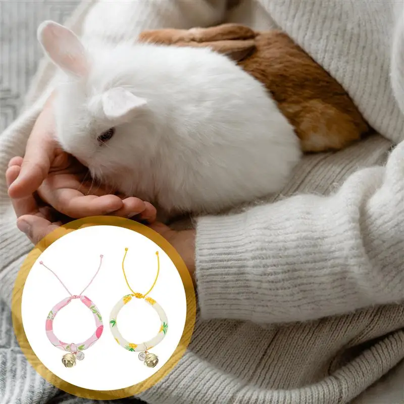 

2Pcs Rabbit Cat Adjustable Collar Pet Supplies Decorative Pet Collar Pet Collar Gift for Decor Pet Gift