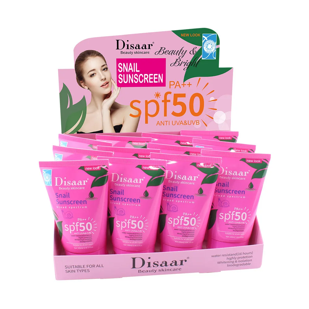Солнцезащитный крем для лица Disaar SPF 50 + с улиткой отбеливающий тела