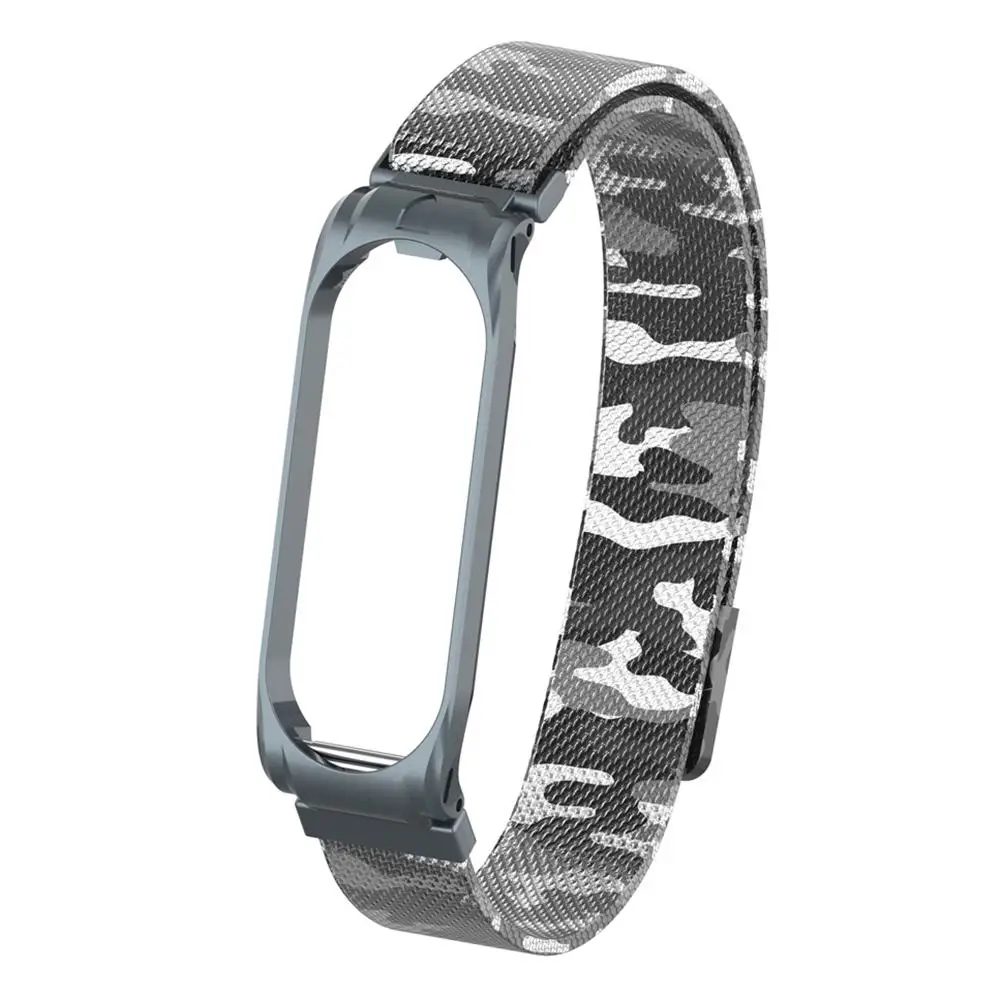 Camouflage White Сменный ремешок для наручных часов Xiaomi mi Band 3 4 красочные часы mi lanis из нержавеющей стали часы на магнитном ремешке браслет - Цвет: Camouflage White