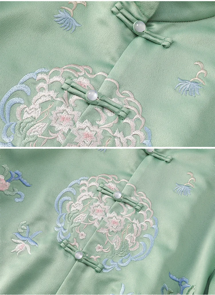 Новый Tang Cheongsam стиль Топ Блузка длинная куртка для женщин | Тематическая одежда и