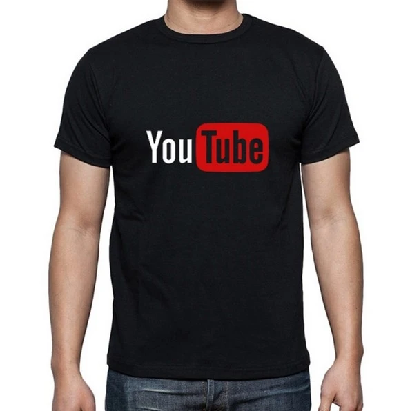 

2020 YouTube Logo Print Men T Shirts Tees Brand Tops Cotton Casual Custom Male Short-sleeved T-shirts Plus Size XS-XXXL