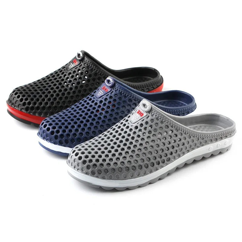 

Koovan Men's Slippers 2020 New Trend Clogs Outdoor Garden Shoes Male Pool Sandals Bathroom Flip Flops Lightweight Beach Shoes