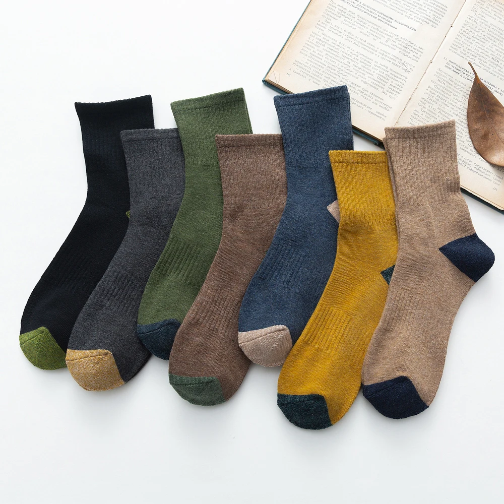 2021 New Japanese Harajuku Socks Winter Warm Men's Socks Thicke Terry Breathable High Quality Casual Business Socks Cotton Male