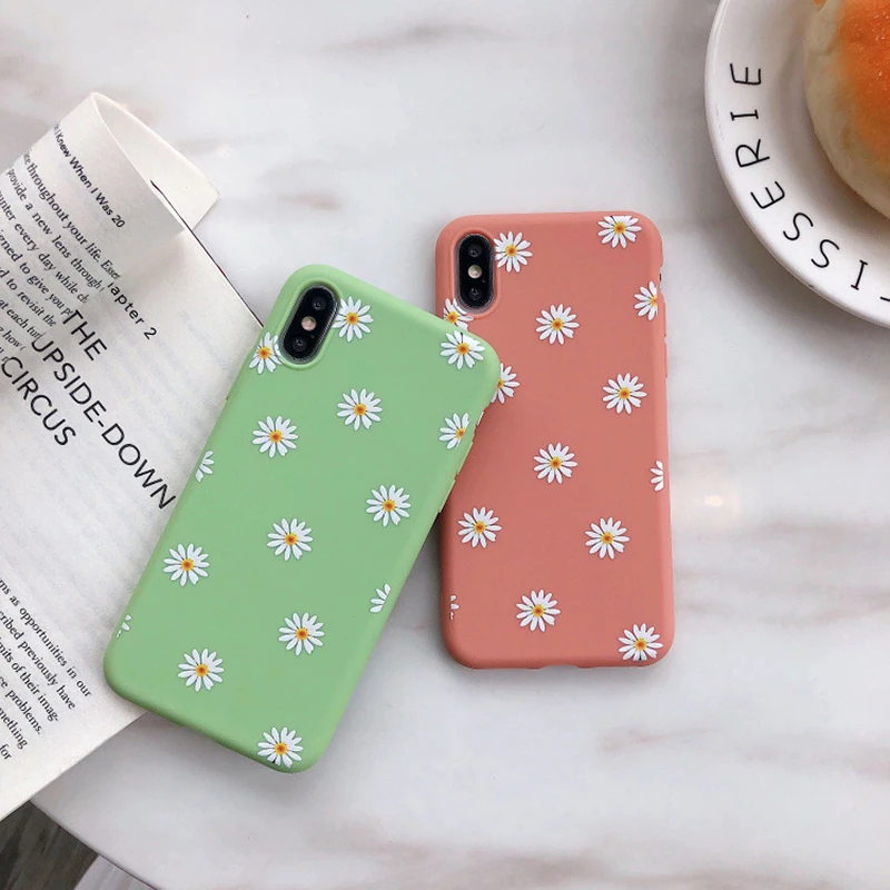 Heyytle ромашка цветочный чехол для iPhone XS Max X XR Ультратонкий Мягкий ТПУ 7 8 Plus 6 6s 5 5S