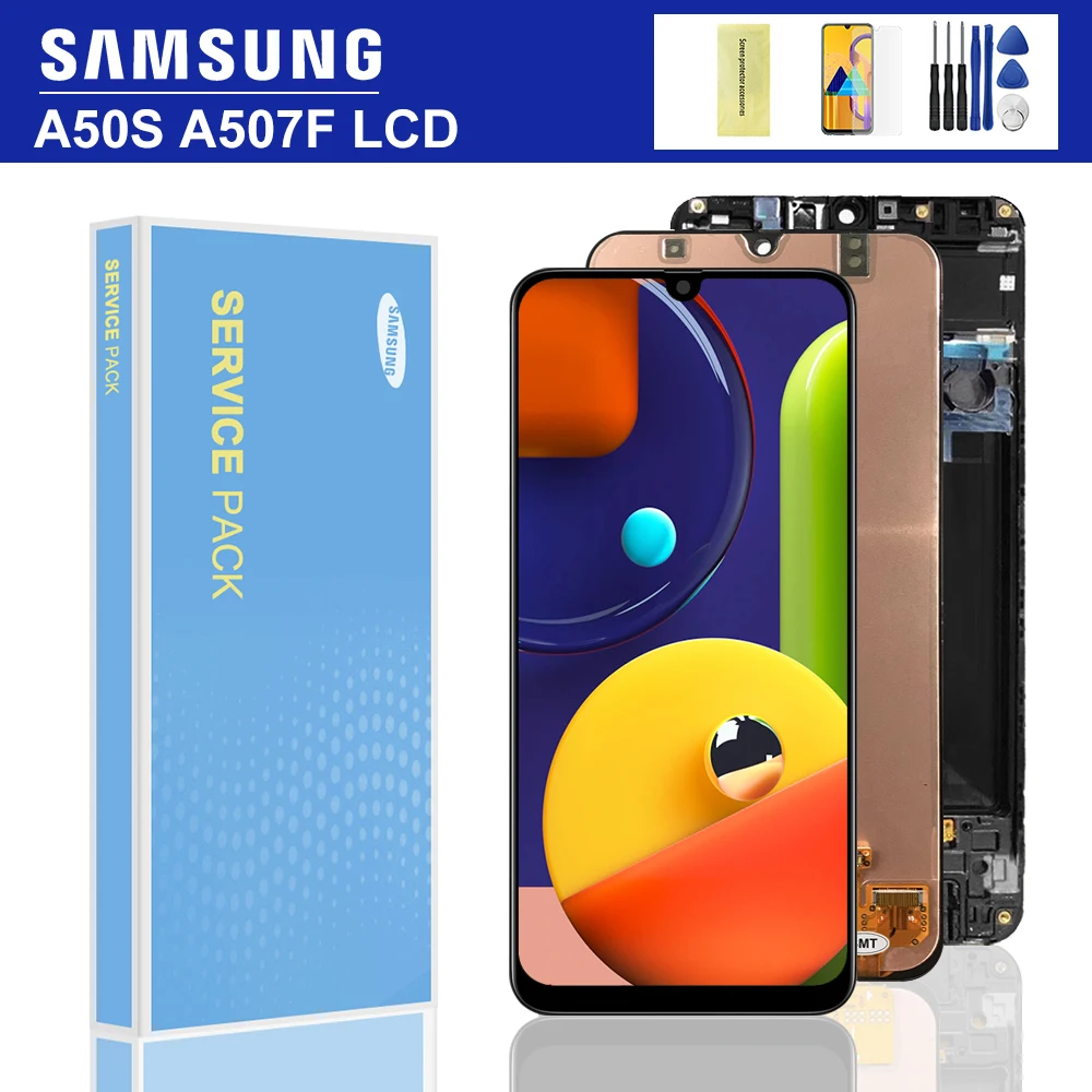 

Original 6.4" For Samsung Galaxy A50S A507 A507F Display Touch Screen Digitizer Assembly Replacement For Samsung A50S LCD