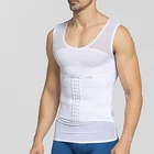 Мужская корректирующая одежда с крючком и застежкой для глаз, Регулируемый жилет для контроля живота, тренировка талии, майка для похудения и живота, сетчатые корректирующие фигуры