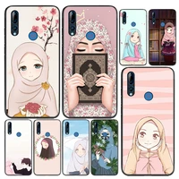 silicone cover cartoon muslim nun for huawei honor 9 9x 9n 8s 8c 8x 8a v9 8 7s 7a 7c pro lite prime play 3e phone case