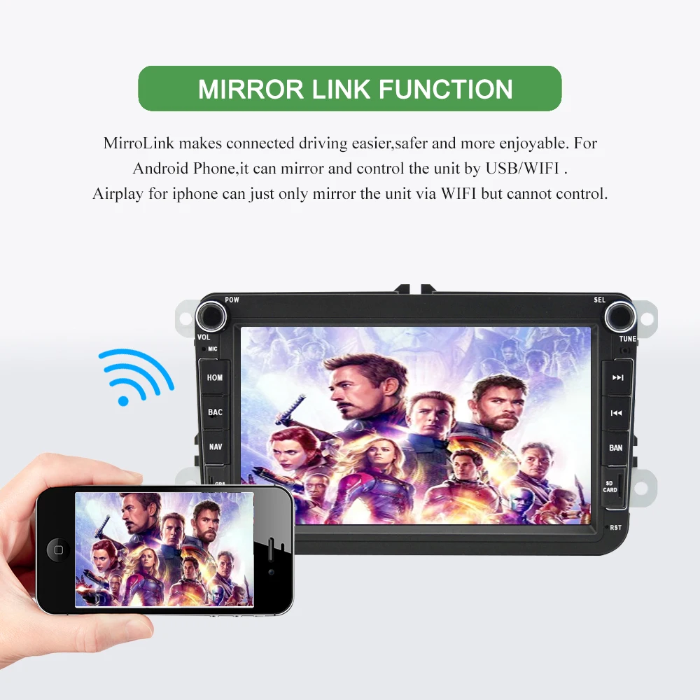 Bonroad 2din Android автомобильный мультимедийный плеер ForVW для Passat Seat Skoda rapid Bora gps навигация радио плеер(без dvd