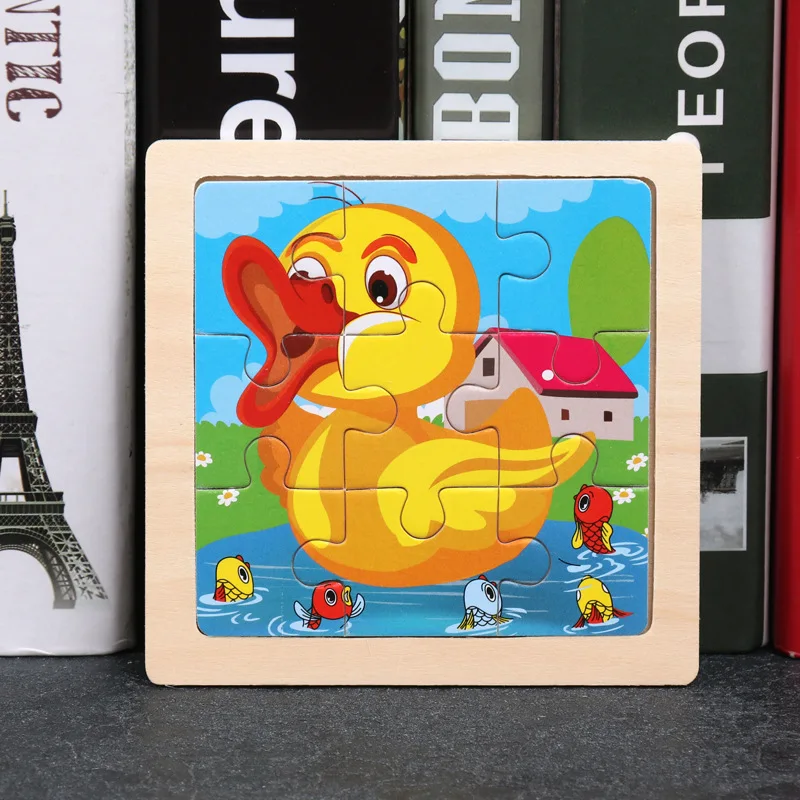 duck Pudcoco Животные деревянная головоломка для детей одежда для малышей Детская игрушка обучающие игрушки для детей подарок 17 видов стилей - Цвет: duck