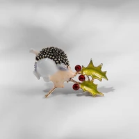 fashion daisy luxe brooches women animal jewelry funny winter design cute hedgehog brooch