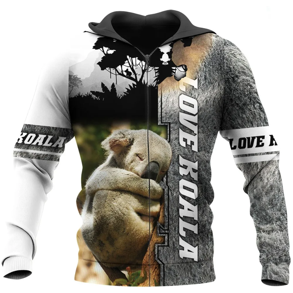 

Cool koala love animal 3d printed hoodie men/woman harajuku fashion sweatshirt unisex casual pullover jacket sudadera hombre A31