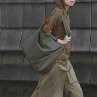 canvas bag 2020 new vintage unisex solid zipper soft shoulder bags high capacity school bag shopping bag mori girl