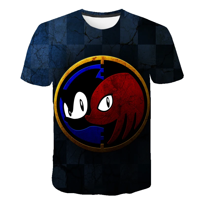 Новая модная Милая одежда для малышей футболки с объемным рисунком Соника Ежика