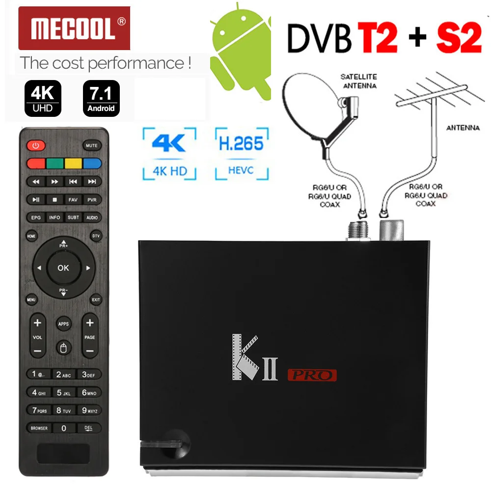 ТВ приставка KII PRO с Android 7 1 декодер для Smart TV 4K S905d четырехъядерный процессор 2 ГБ 16