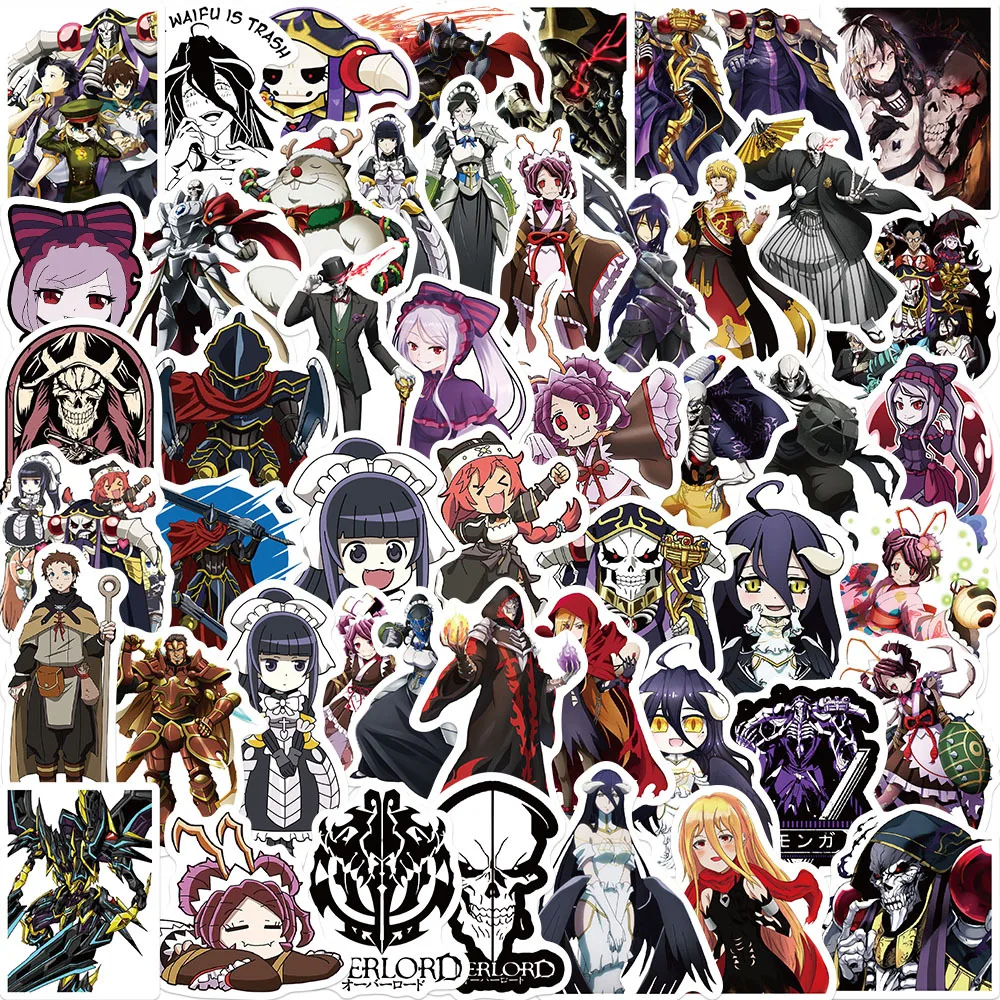 

10/30/50pcs Anime Overlord Graffiti Stickers DIY Skateboard Car Motorcycle Laptop Phone Bike Cool Classic Toy Sticker for Kids