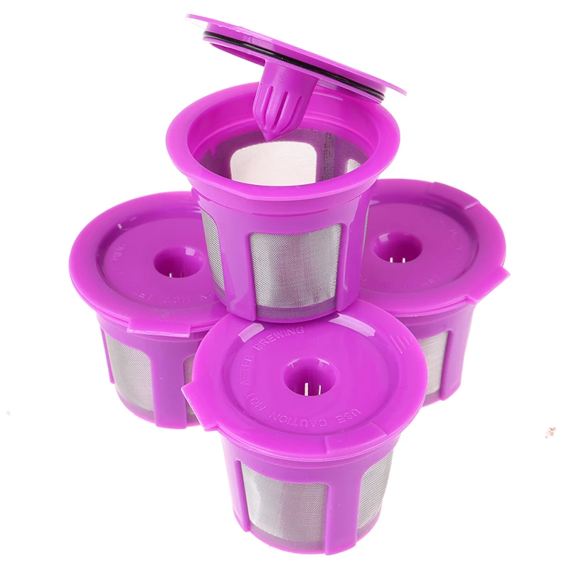 4PCS Coffee Capsules Cup For K Refillable Filters Stainless Steel Mesh Keurig 2.0 Machine Accessories |