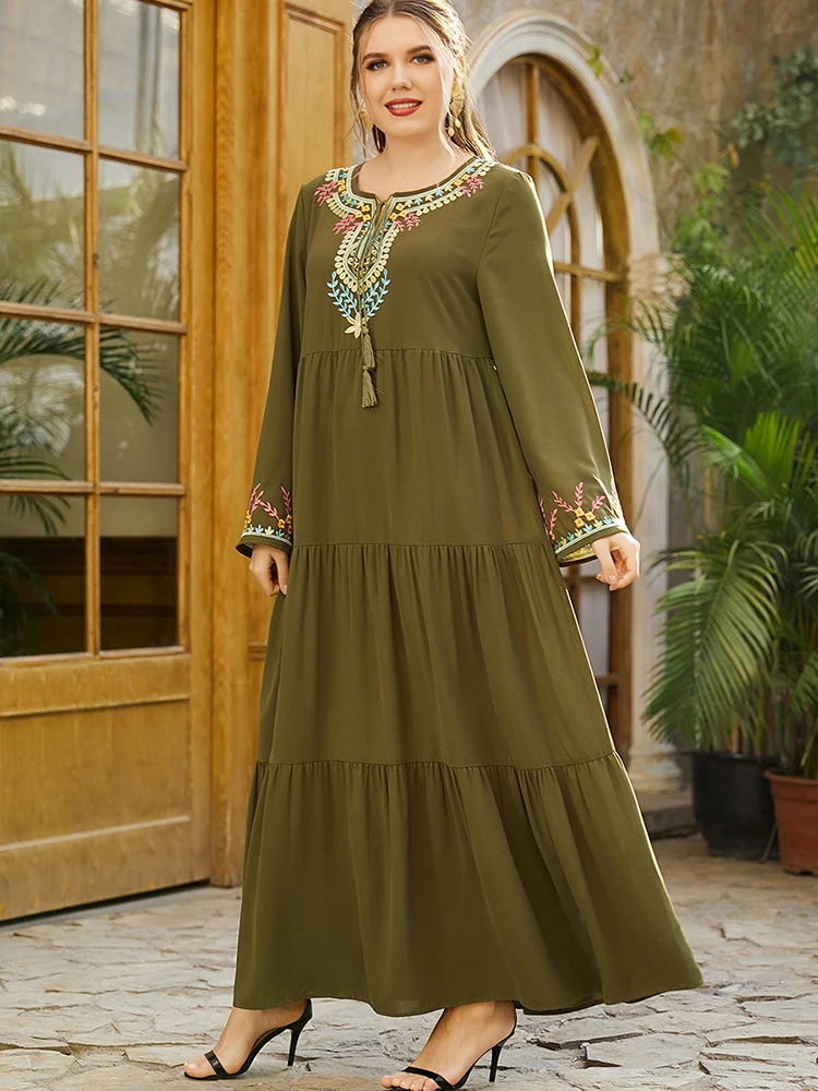 Женское длинное платье, женское платье в мусульманском стиле