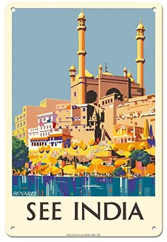 

See India - Benares (Varanasi) - Ganges River by Charles Shep Shepard c.1930- Metal Sign