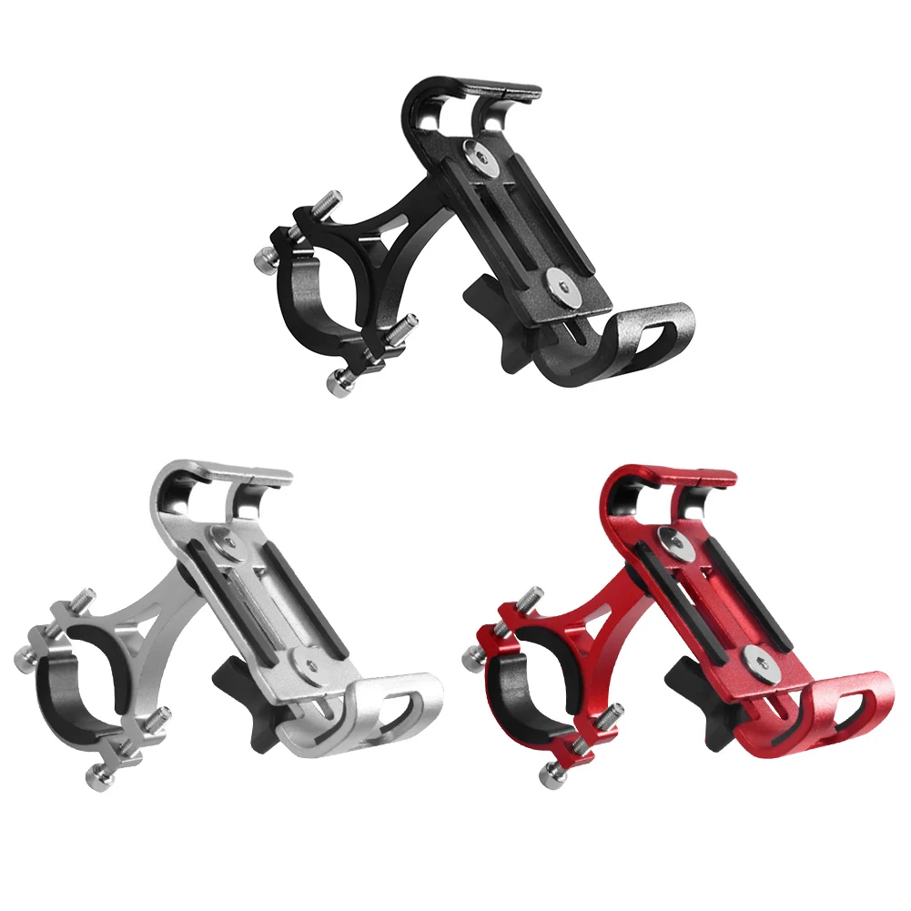 

Motorcycle Bike Phone Holder Aluminum Alloy Anti-slip Bracket Bicycle 360 Rotation Mobile Cell Phone Handlebar Clip Mount Stand